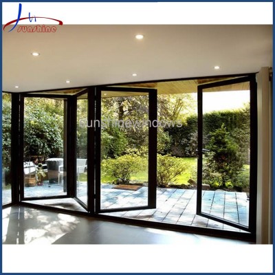 Grey Low Threshold Aluminium Bi-Fold Door Ausi Hardware